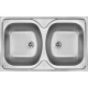 2-bowl steel sink - overlay