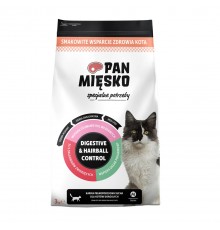 PAN MIĘSKO Digestive & Hairball Control Turkey - dry cat food - 3kg