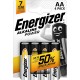ENERGIZER BATTERY ALKALINE POWER AA LR6 BLISTER 4 PIECES