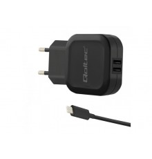 Зарядное устройство Qoltec 50188 для мобильных устройств Ноутбук, Смартфон, Умные часы, Планшет, Телефон, Универсальное Чёрное A