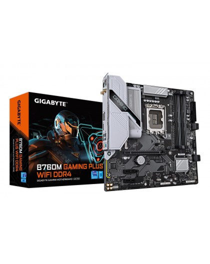 GIGABYTE B760M GAMING PLUS WIFI DDR4 Motherboard - Supports 14th Gen. Intel Core CPUs, 4+1+1 phases VRM, up to 5333MHz DDR4 (OC)