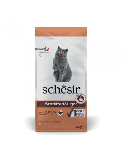 SCHESIR Adult Sterilized & Light Rich in chicken - dry cat food - 10kg