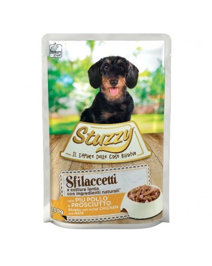 STUZZY Sfilaccetti Chicken with ham - wet dog food - 100g
