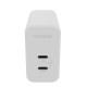 mophie Accessories-Wall Adapter-USB-C-PD-DUAL-67W-GAN-White-EU (2xUSBC)
