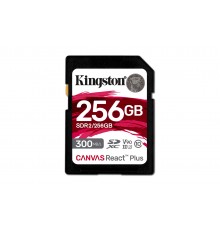 Kingston Technology 256GB Canvas React Plus SDXC UHS-II 300R/260W U3 V90 for Full HD/4K/8K