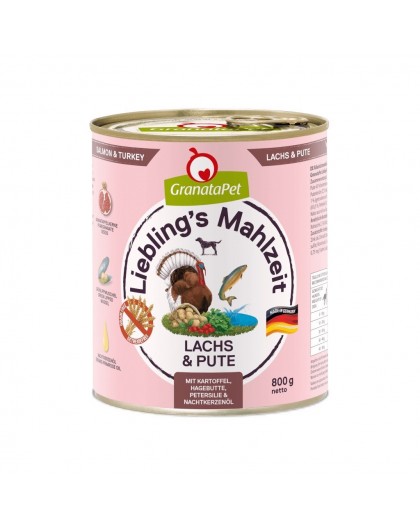 GRANATAPET Liebling's Mahlzeit Salmon and turkey - wet dog food - 800g