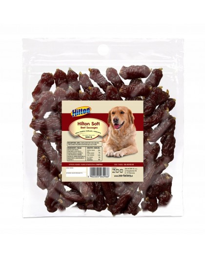 HILTON Soft sausages with beef - dog treat - 500g