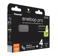 Rechargeable batteries PANASONIC ENELOOP PRO AA 2500 mAh 4 szt + case (BK-3HCDE/4CP+CASE)