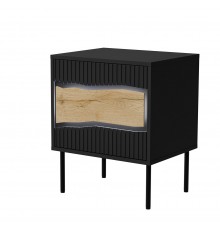 Cama INSERTO bedside cabinet, 2 pcs, 50x40x61.5 cm, black + LED