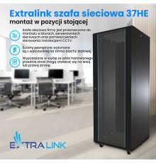 Extralink Rackmount cabinet 37U 600x1000 Black standing