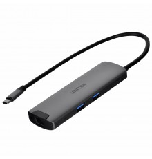 Unitek H1112F активный ХАБ USB-C 5 Гбит/с, HDMI RJ-45 PD 100 Вт