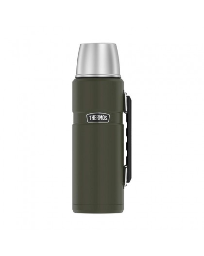 THERMOS 470 ml thermos flask with cup holder - army green