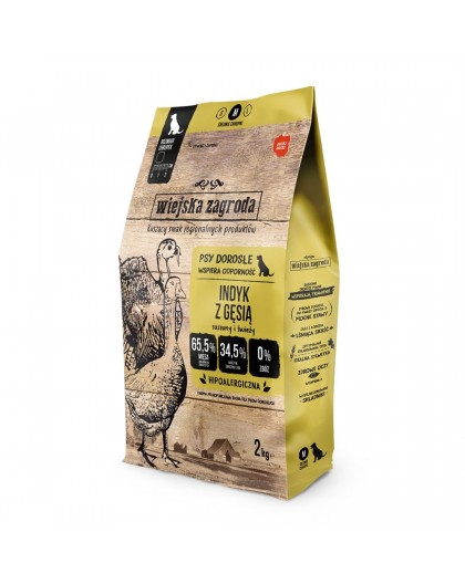 WIEJSKA ZAGRODA Turkey with goose M - dry dog food - 2kg