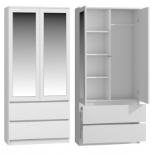 Topeshop SS-90 BIEL LUSTRO bedroom wardrobe/closet 5 shelves 2 door(s) White
