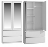Topeshop SS-90 BIEL LUSTRO bedroom wardrobe/closet 5 shelves 2 door(s) White