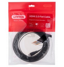UNITEK 2.0 4K60HZ FLAT 5M C11063BK-5M - Kabel - Digital/Display/Video HDMI cable 5 m HDMI Type A (Standard) Black