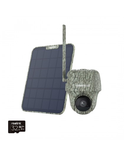 Reolink Go Series G450 with Solar Panel 2 - 4K 4G LTE PT Wildlife Cam, Animal Detection & Recognition, 360° View, 32GB microSD c