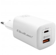 Qoltec 50765 mobile device charger Laptop, Portable gaming console, Power bank, Smartphone, Smartwatch, Tablet White AC Fast cha