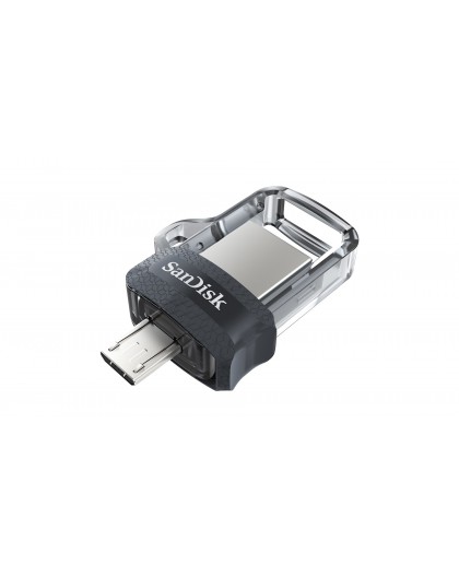 SanDisk Ultra Dual m3.0 USB flash drive 256 GB USB Type-A / Micro-USB 3.2 Gen 1 (3.1 Gen 1) Black, Silver, Transparent