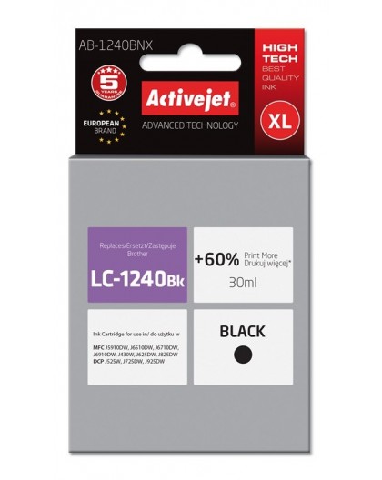 Activejet AB-1240BNX Ink (replacement for Brother LC1240BK/1220BK Supreme 30 ml black)