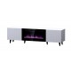 RTV cabinet PAFOS EF with electric fireplace 180x42x49 cm white matt