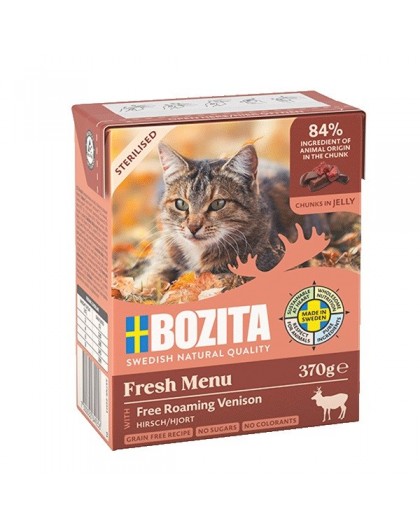 BOZITA Fresh Menu Sterilised Venison - wet cat food - 370g