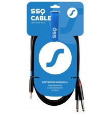 SSQ MIJM1 SS-1813 Cable Jack Stereo 3,5 mm - 2x Jack Mono 6,3 mm 1 m Black