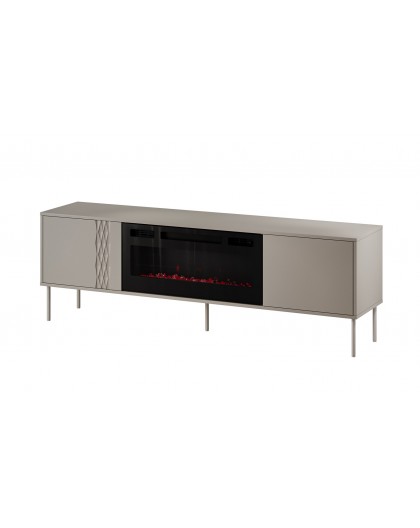 Cama RTV cabinet EF + fireplace black TRESSE 180x40x54.5 cashmere matt