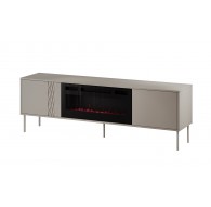 Cama RTV cabinet EF + fireplace black TRESSE 180x40x54.5 cashmere matt