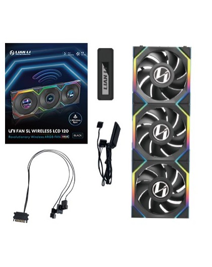 Lian Li UNI FAN SL Wireless LCD 120 Computer case 12 cm Black 3 pc(s)