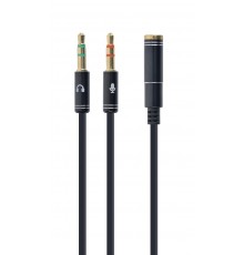 Gembird !Adapter audio stereo 3.5mm mini Jack/4PIN/ audio cable 0.2 m 2 x 3.5mm Black