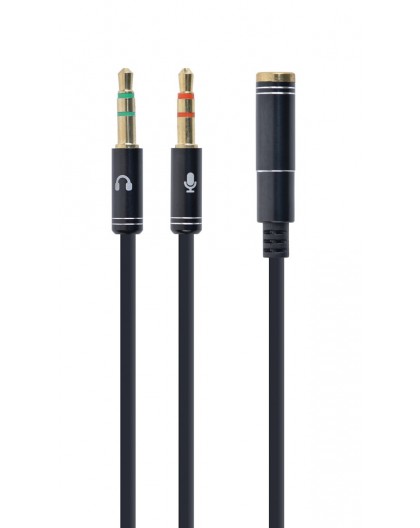 Gembird !Adapter audio stereo 3.5mm mini Jack/4PIN/ audio cable 0.2 m 2 x 3.5mm Black