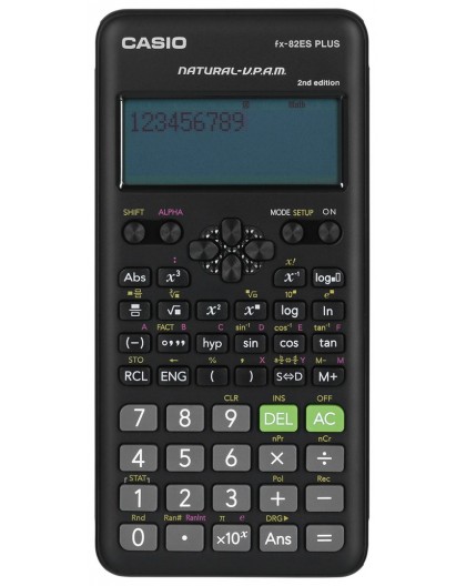 CASIO FX-82ESPLUS-2 CALCULATOR SCIENTIFIC, 252 FUNCTIONS, 77X162MM, BLACK, BOX