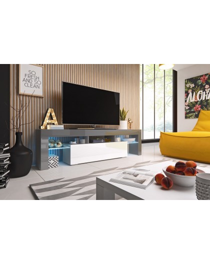 Cama TV stand TORO 158 grey/white gloss
