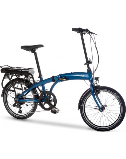 Snapp City-E folding electric bicycle, blue