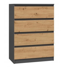 Topeshop M4 ANTRACYT/ARTISAN chest of drawers