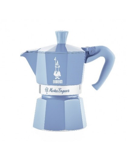 Bialetti Moka Express 3tz Coffee maker set + almond coffee 250 g Blue