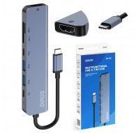 Savio AK-82 interface hub USB Type-C 5000 Mbit/s Black