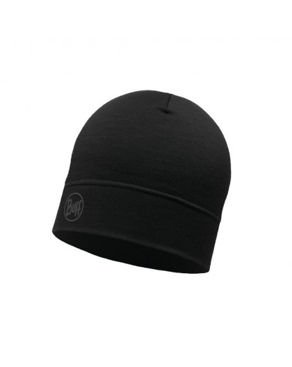 BUFF MERINO LIGHTWEIGHT BEANIE SOLID BLACK onesize cap Standard