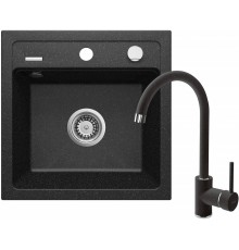 Granite sink with 1-bowl faucet