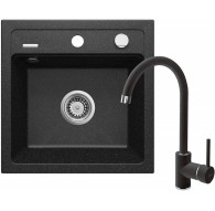 Granite sink with 1-bowl faucet