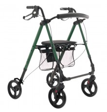 Rehabilitation support with seat and bag for seniors Green