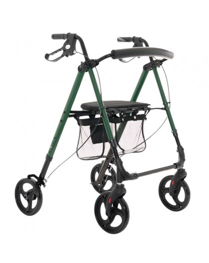 Rehabilitation support with seat and bag for seniors Green