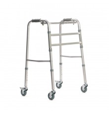 Walking frame rehabilitation with 4 wheels