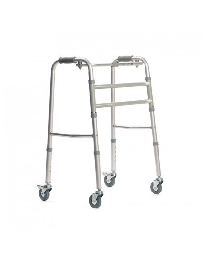 Walking frame rehabilitation with 4 wheels