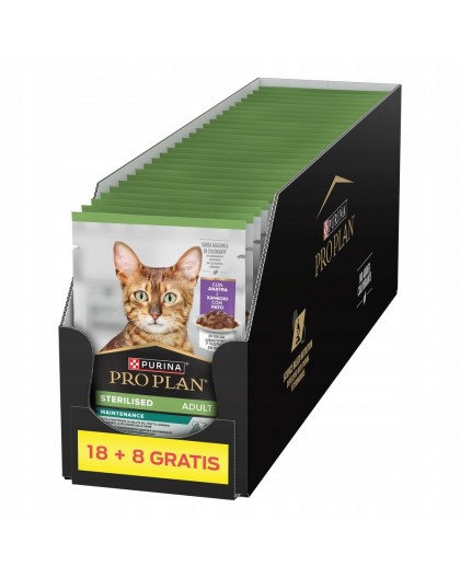 PURINA Pro Plan Sterilised Adult Maintenance Кусочки с уткой в соусе - влажный корм для кошек - 26x85г (18 + 8 БЕСПЛАТНО)