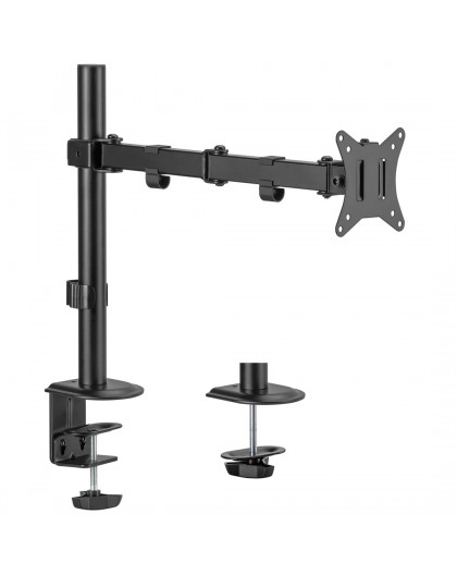 Maclean MC-753N LCD Monitor Desk Mount 17-32" 9kg VESA 75x75 100x100 Single Arm Extendable Adjustable