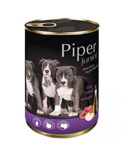 DOLINA NOTECI Piper Junior with veal and apple - wet dog food - 400g