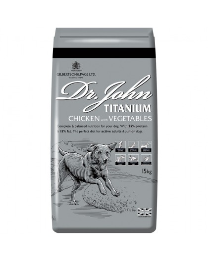 DR JOHN Titanium Chicken - dry dog food - 15kg