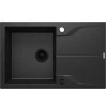 Гранитная раковина с одним тазом и поддоном.